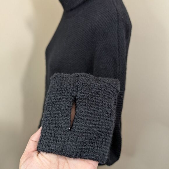 Sweaty Betty Boucle Sweatshirt Black Funnel Neck Dropped Shoulders Medium - Picture 9 of 15